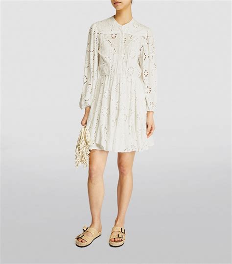 Womens Maje White Embroidered Lace Dress Harrods Uk