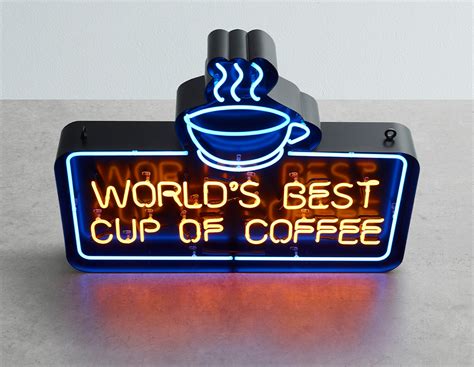 Worlds Best Cup Of Coffee Neon Cm X Cm Click Image For Details