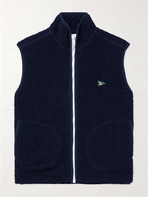 Drakes Logo Embroidered Wool Blend Fleece Gilet For Men Mr Porter