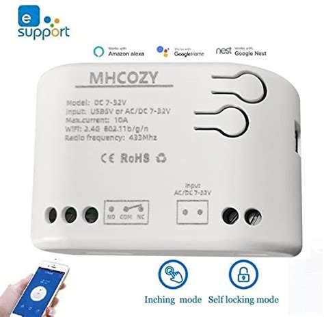 Mhcozy Updated Wifi Wireless Smart Switch Inching Self Locking Relay