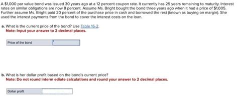 Solved A Par Value Bond Was Issued Years Ago At A Chegg