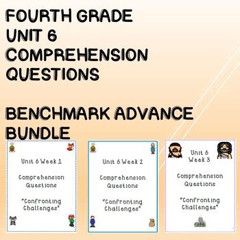 Fourth Grade Benchmark Advance Unit 6 Comprehension Questions Bundle