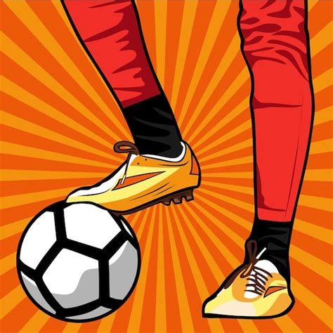 Premium Vector A Football Player Ready To Kick Off The Game In Pop