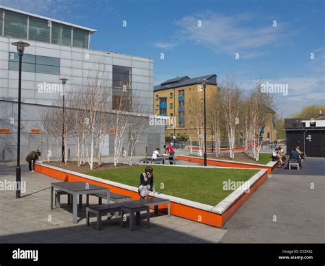 Students at the campus of the Queen Mary University of London in the UK ...