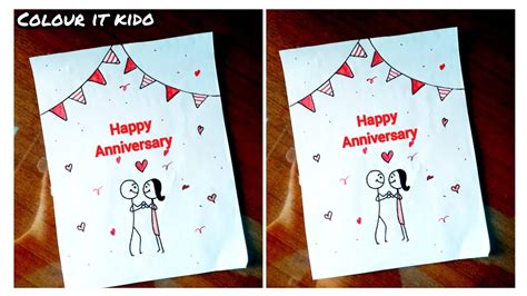 Happy Wedding Anniversary Drawing Easy Step By Step Marriage