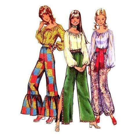 Kits And How To Skirt Pants Top Simplicity 6612 Vintage 70s Sewing Pattern Jiffy Knit Boho Peasant