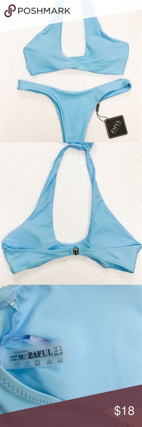 Brand New Zaful Bikini Light Blue Zaful Bikini With Cheeky Bottoms And