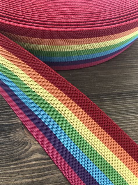 2 Inch Elastic 2 Inch Rainbow Elastic Webbing Pride Elastic Etsy