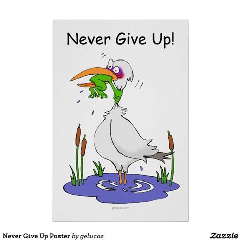 Never Give Up Poster Never Give Up Poster Prints Cartoon Posters