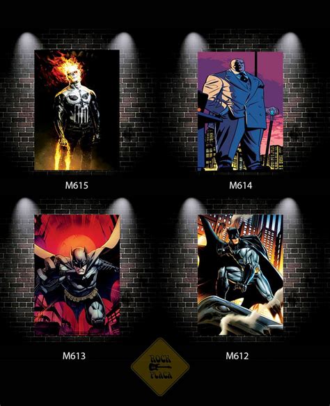 Kit 4 Placas Decorativas Super Heróis da Marvel e Dc 20x30cm