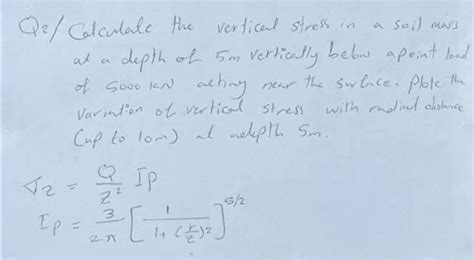 Answered Al A Q2 Calculate The Vertical Stress Bartleby