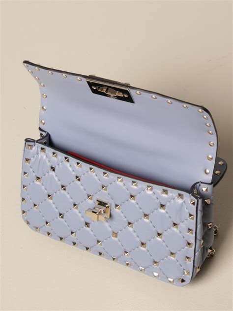 VALENTINO GARAVANI: Rockstud Spike mini bag in nappa leather - Blue ...