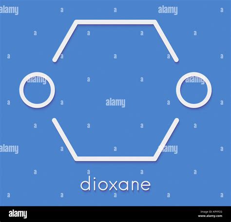 Dioxane (1,4-dioxane) solvent molecule. Skeletal formula Stock Photo ...