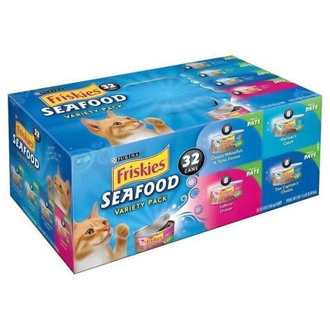 Friskies Classic Pate Seafood Variety Pack Canned Cat Food