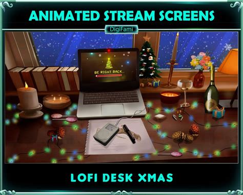Xmas Pc Room Window Animated Stream Overlays Christmas Working Desk