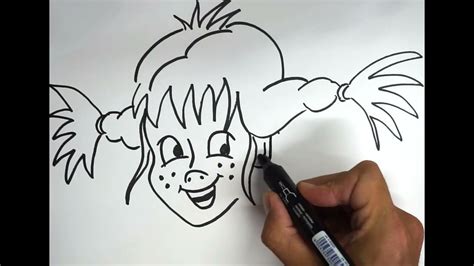 Tekening Van De Dag Pippi Langkous Portret Strip Cartoon Tekenen