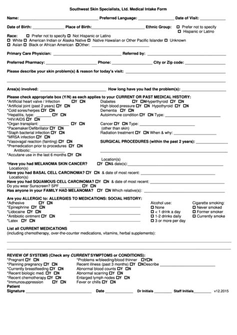 34 Medical Intake Form Templates Free To Download In Pdf