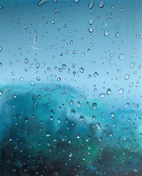 Acrylic Painting ‘rain 30cm X 24cm Victoria Obolensky