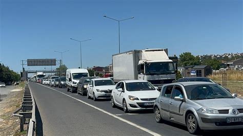 Tekirdağ dan İstanbul yönüne araç yoğunluğu Son Dakika Haberleri