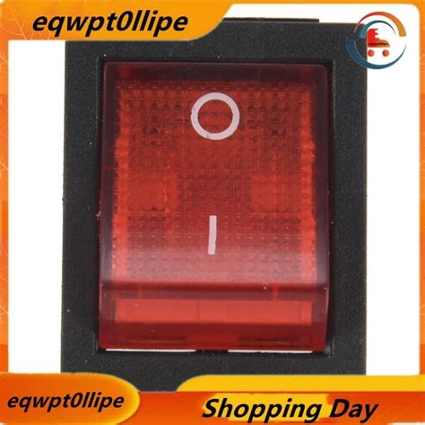 EqWpt Red Light 4 Pin DPST ON OFF Snap In Rocker Switch 15A 250V 20A