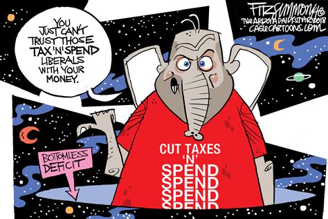 Political Cartoon Us Gop Hypocrisy Spending Deficit Budget Plan The