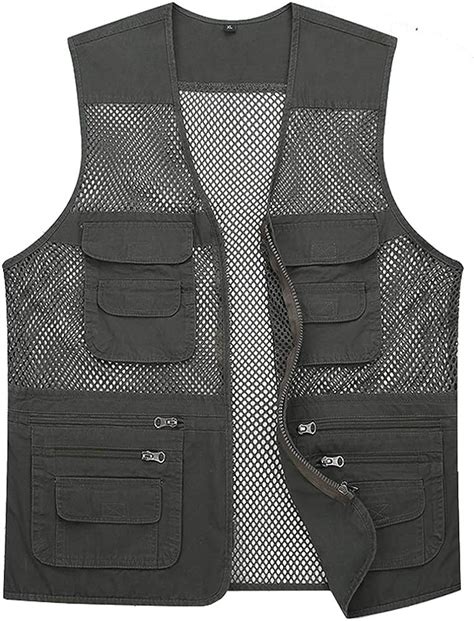 Hotmiss Mens Summer Outdoor Work Safari Fishing Travel Photo Vest With