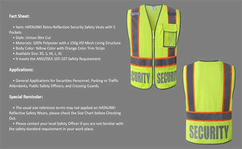 Hataunki Retro Reflection Security Safety Vests Heavy Duty Yellow Mesh