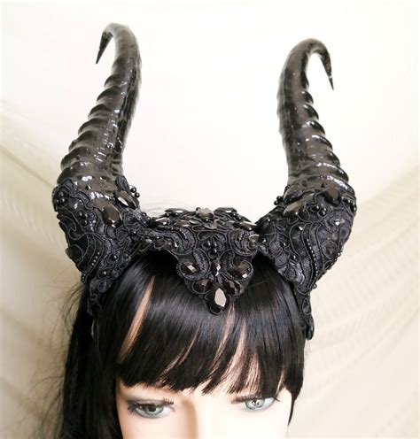 Maleficent Horns Headpiece Succubus Horn Headdress Dragons Etsy UK