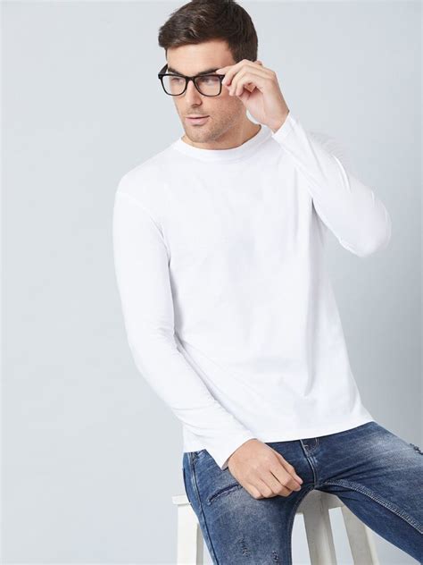 White Full Sleeve T Shirts Buy Men Full Hand T Shirts