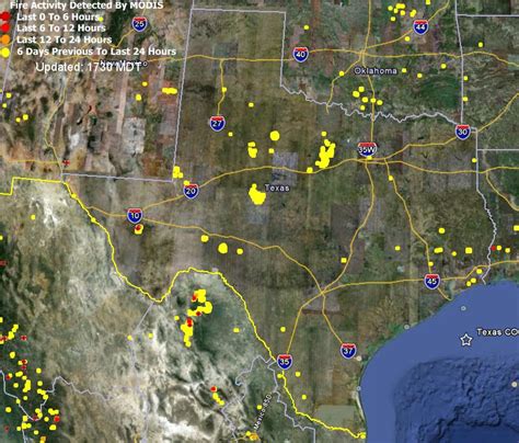 Map of Texas fires