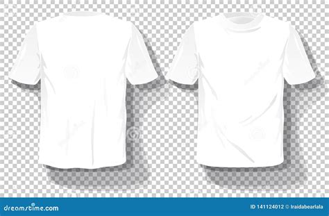 White T Shirts Template Set Isolated Hand Drawn Tee Shirts Transparent