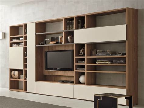 Mueble Modular De Pared En Nogal Con Soporte Para Tv SPEED H By Dall