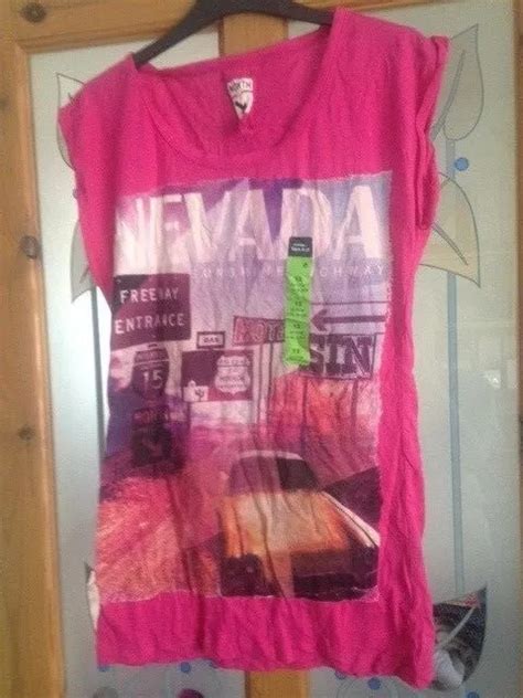 Primark Atmosphere Size 12 Pink Nevada Tee T Shirt Usa Vintage Car