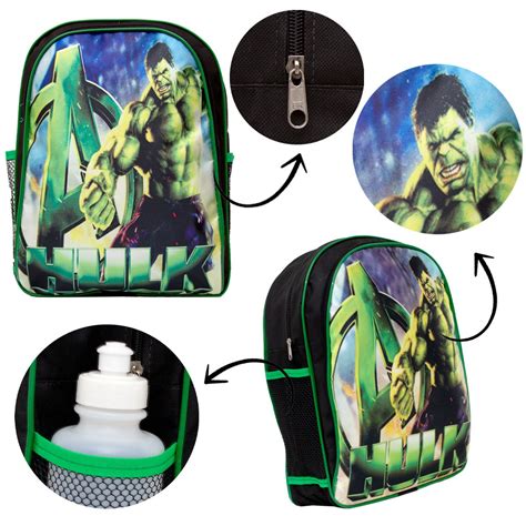 Kit Mochila Escolar Bolsa Incrível Hulk Meninos Herói Costas USA Magazine