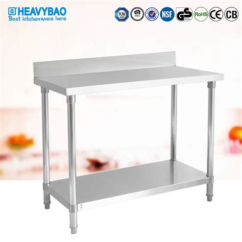 Heavybao Modern Standard Stainless Steel Worktable With Backsplash