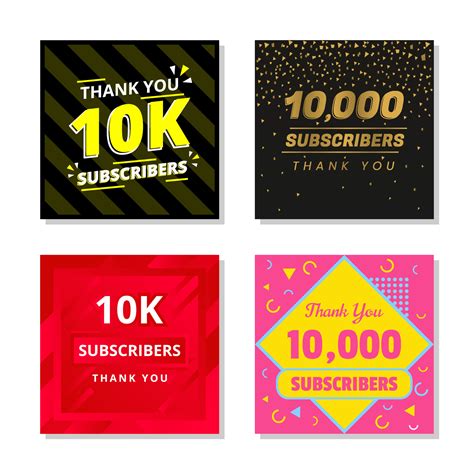 Thank You K Subscribers Set Template Vector Subscribers K