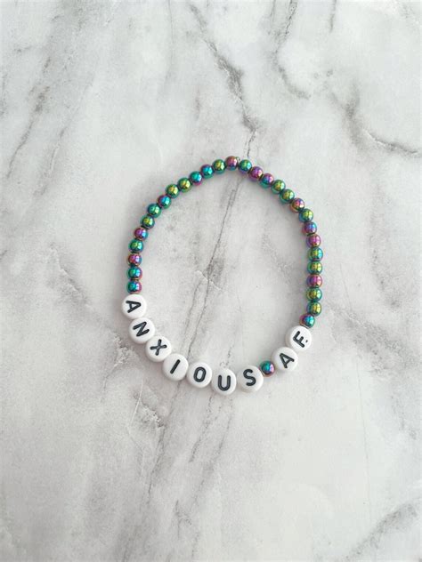 Anxiety Bracelet Anxious Af Bracelet Mental Health Jewelry Etsy