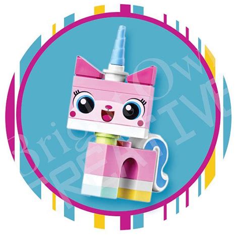 Printable Lego Movie Stickers Cupcake Toppers Unikitty Lego