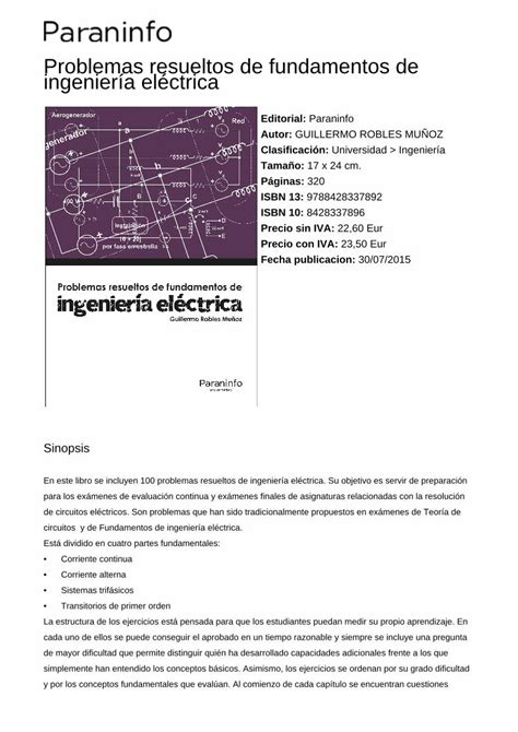 PDF Problemas resueltos de fundamentos de ingeniería eléctrica