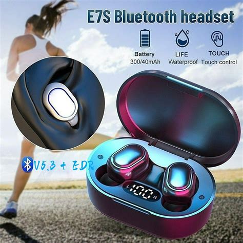 Jual Headset Bluetooth Tws E S With Mic D Bass Stereo Handset Water