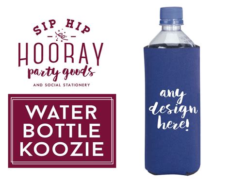 Water Bottle Koozie Personalized Koozies Wedding by SipHipHooray