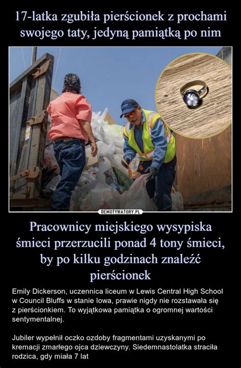 17 latka zgubiła pierścionek z prochami swojego taty jedyną pamiątką