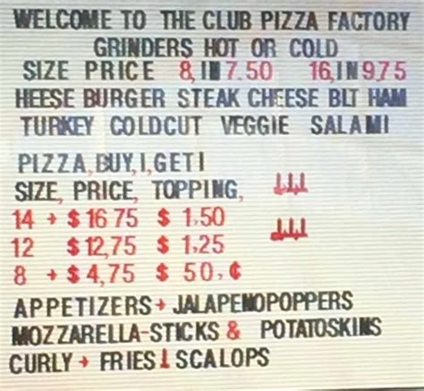 Pizza Factory Menu Florence Ma