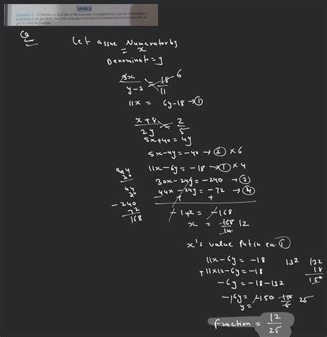 Level Example A Fraction Is Such That If The Numerator Is Multiplied