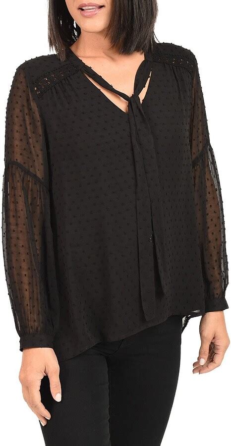 Dr By Daniel Rainn Woven Semi Sheer Top Shopstyle