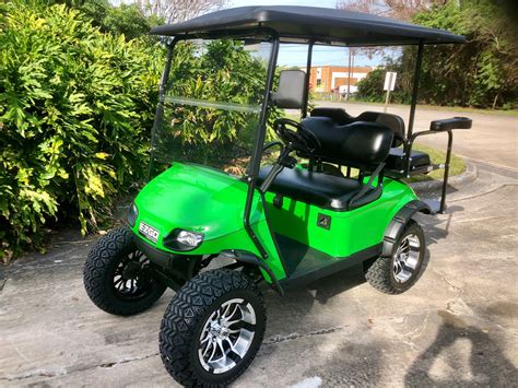 Ezgo Txt Lime Green With Black Seats Lifted 8100 Bayside Custom