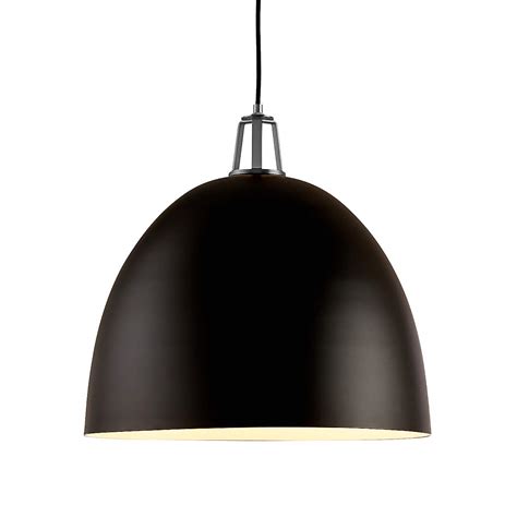 Maddox Large Black Dome Pendant Light With Brass Socket Crate And Barrel