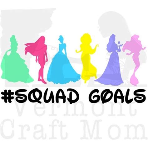 Disney Princesses Squad Goals Cut File Png Svg Belle