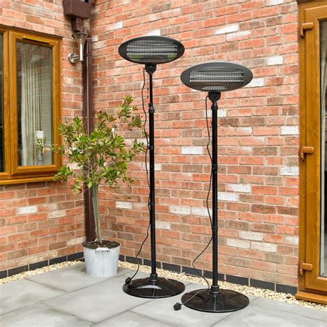 Electric 2KW Freestanding Quartz Outdoor Heater Garden Patio Heating ...