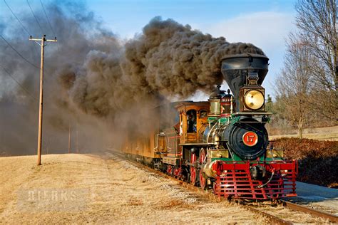 Old Steam Train Moving Down The Tracks Dierks Photo